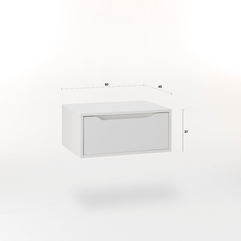 Mobile Bagno Sospeso 60 cm in Legno TFT Belsk Bianco e Cemento-7