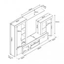 Parete Attrezzata Soggiorno Nobel 263x40x200 h cm in Truciolare bilaminato Antracite-4