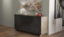 Credenza Carlile Antracite e Rovere Chiaro 150x40x76 h cm in Truciolare bilaminato Nero-3