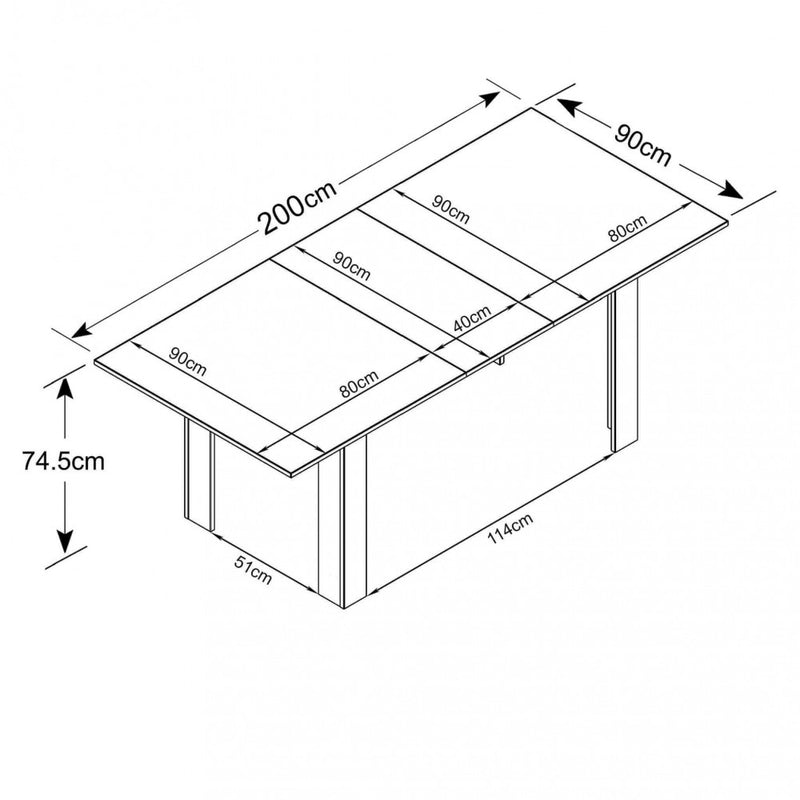 Tavolo Allungabile Gemma 160/200x90x75 h cm in Truciolare bilaminato Bianco-4