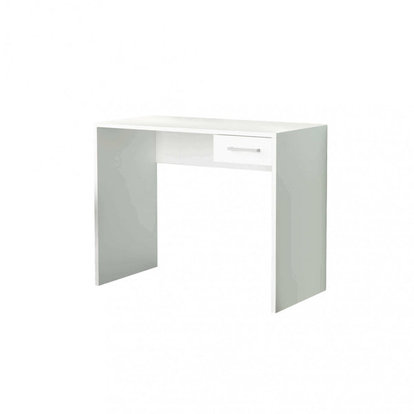 sconto Tom Bianco PC Stand Desk 90 x 45 x 74 h cm aus weißer Bilaminat-Spanplatte