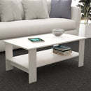 Tavolino Salotto Match 100x55x41 h cm in Truciolare bilaminato Bianco-2