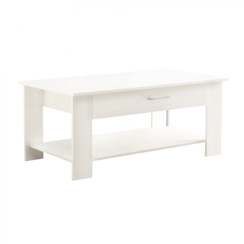 Tavolino Salotto Myrto 110x60x44 h cm in Truciolare bilaminato Bianco-1