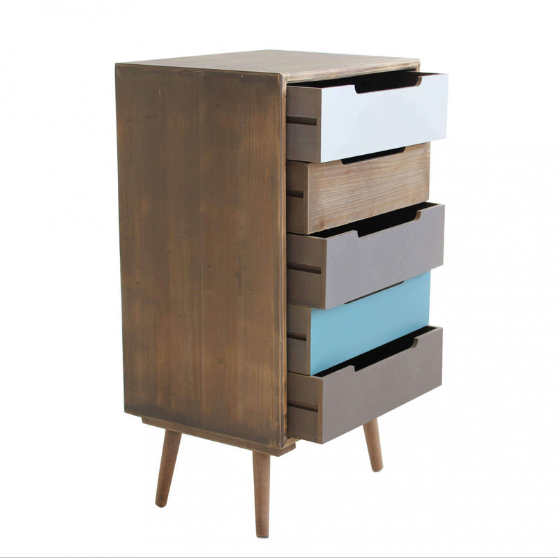 Cassettiera Darwin 45x36,5x81,5 h cm in Legno Multicolor-3