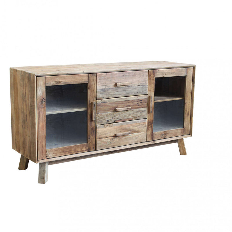 Credenza Dalton 160x48x85 h cm in Pino riciclato Marrone-1