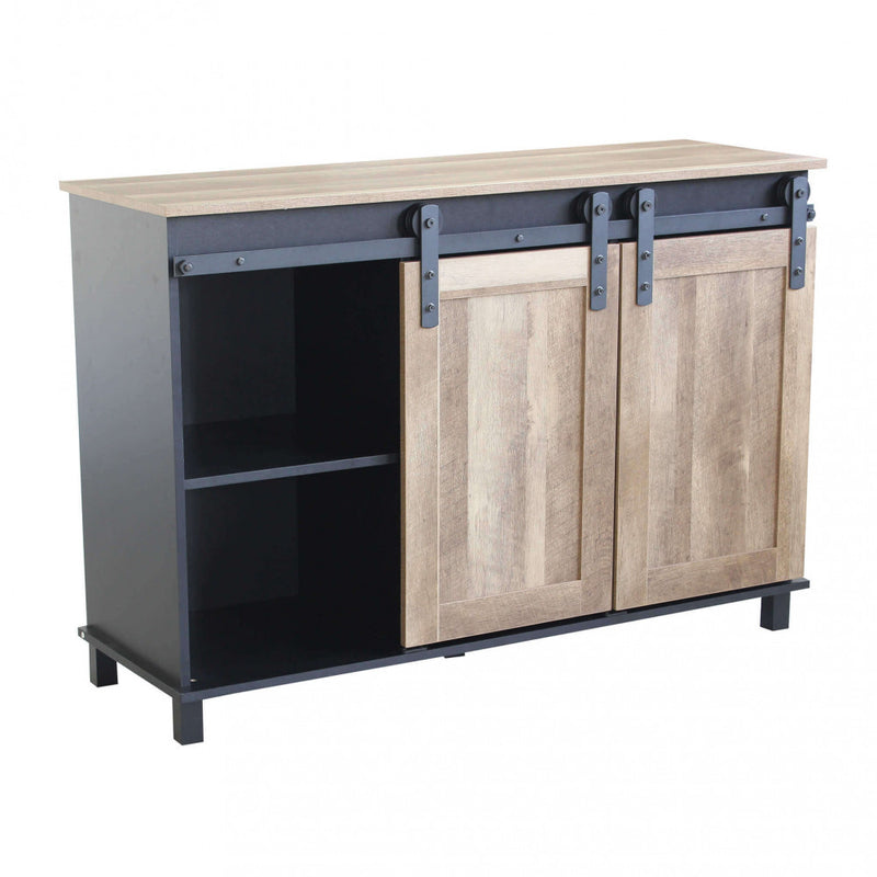 Mobile Youri 120x40x82 h cm in Legno Nero-2