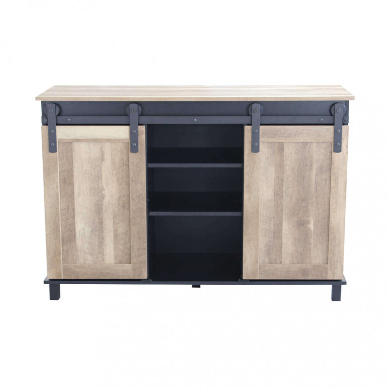 Mobile Youri 120x40x82 h cm in Legno Nero-4