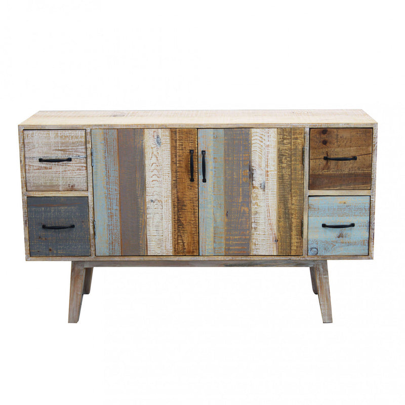 Mobile Fred 131x40x77 h cm in Legno Multicolor-3