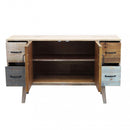 Mobile Fred 131x40x77 h cm in Legno Multicolor-4