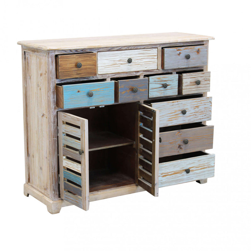 Mobile Greg 108x38x89 h cm in Legno Multicolor-2