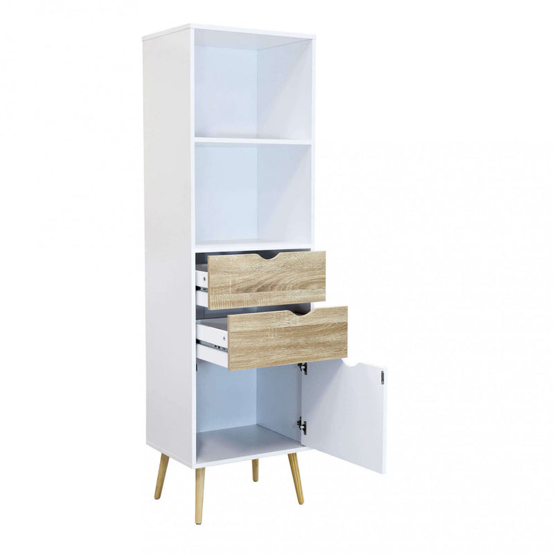 Mobile Sheldon 50x39x171 h cm in Legno Bianco-2