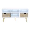 Mobile Porta Tv Brody 117x39x58 h cm in Legno Bianco-3