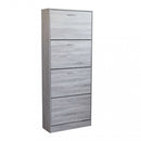 Scarpiera Wendy 60x24x150 h cm in Legno Grigio Chiaro-1