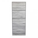 Scarpiera Wendy 60x24x150 h cm in Legno Grigio Chiaro-3