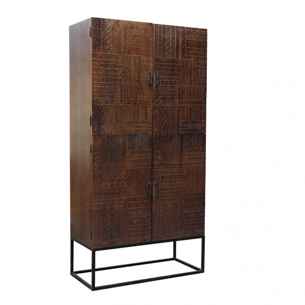 Harvey Schrank 96 x 46 x 182 h cm in braunem Holz prezzo