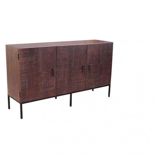 Elvis Schrank 150 x 40 x 85 h cm in braunem Holz sconto