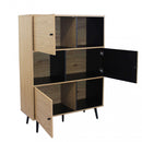 Mobile Elwood 100x39,5x135 h cm in Truciolare bilaminato Naturale-2