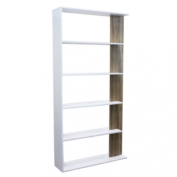 acquista Alisha Bücherregal 90x23,5x180 h cm aus weißer Bilaminat-Spanplatte