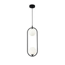 Lampada pendente Modern in Metallo Ring Nero-1