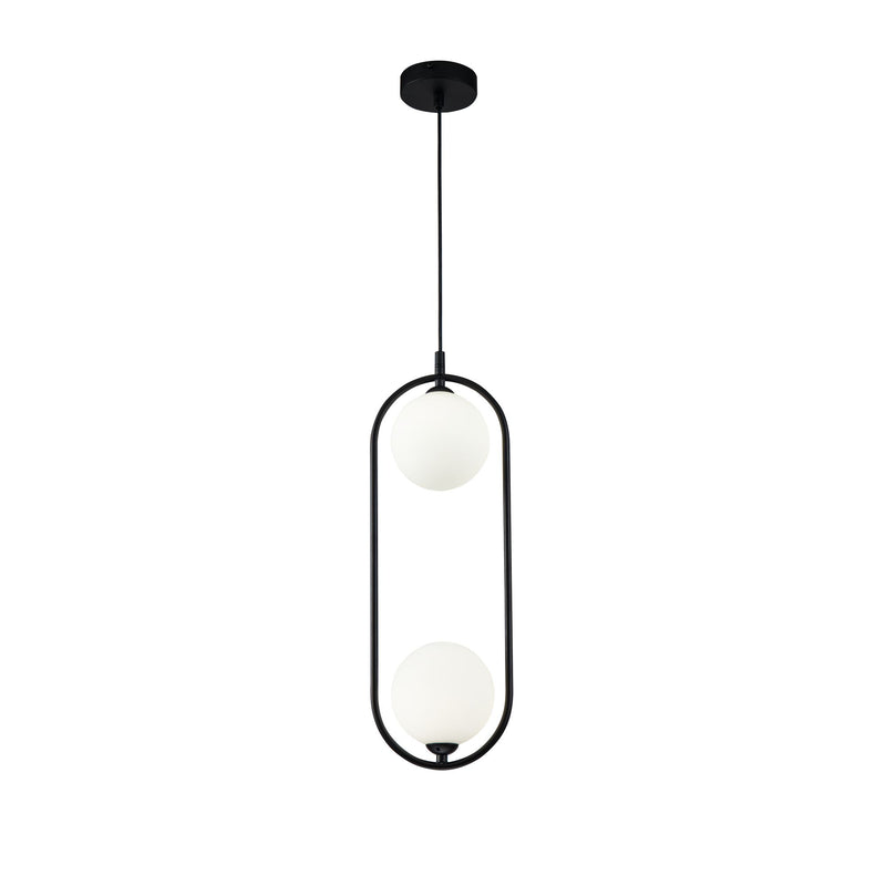 Lampada pendente Modern in Metallo Ring Nero-1