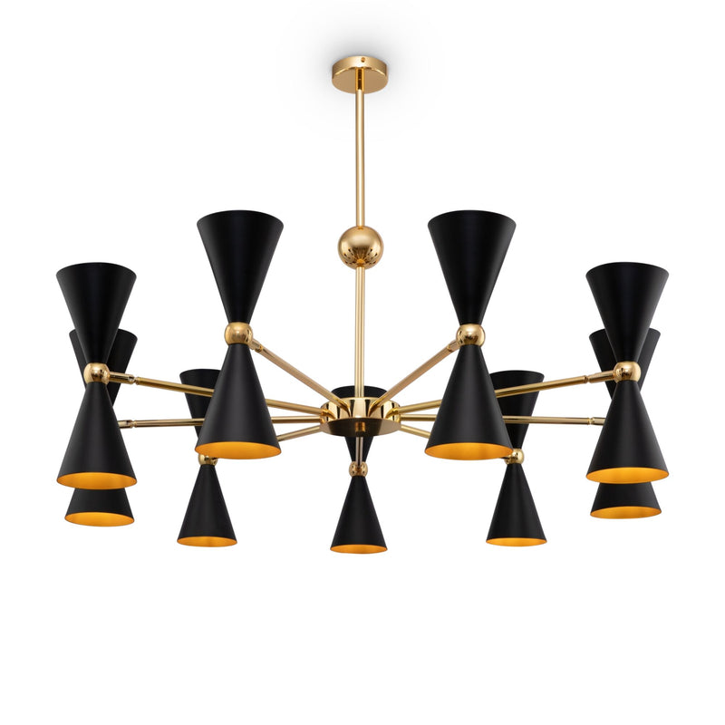 Lampada pendente Modern in Metallo Vesper Nero con Oro-1