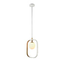 Lampada pendente Modern in Metallo Avola Bianco con Oro-1