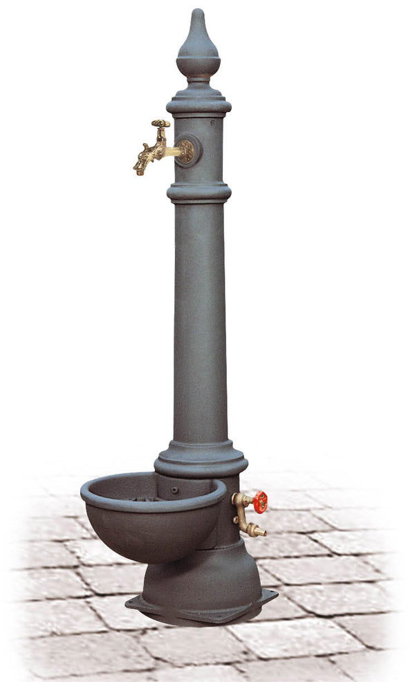 sconto Morelli Monachella Gartenbrunnen aus Gusseisen mit Wasserhahn und Hydrant