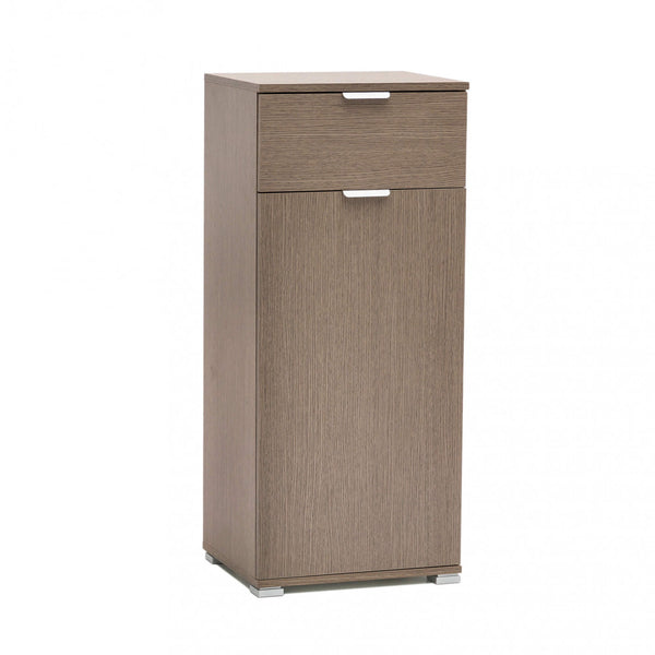 Schrank mit 1 Tür und 1 Schublade 45 x 38 x 103 h cm aus zweischichtiger Spanplatte Eiche grau online