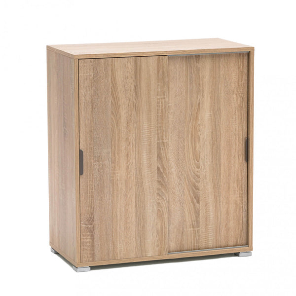 Schrank mit 2 Schiebetüren 75 x 38 x 85 h cm aus zweischichtiger Spanplatte natur prezzo