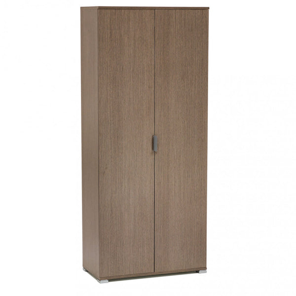 Kleiderschrank mit 2 Türen 75x38x174 h cm aus bilaminierter Spanplatte Eiche grau acquista