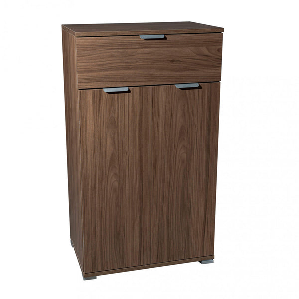 acquista Schrank mit 2 Türen und 1 Schublade 60 x 38 x 103 h cm aus zweischichtiger Walnuss-Spanplatte