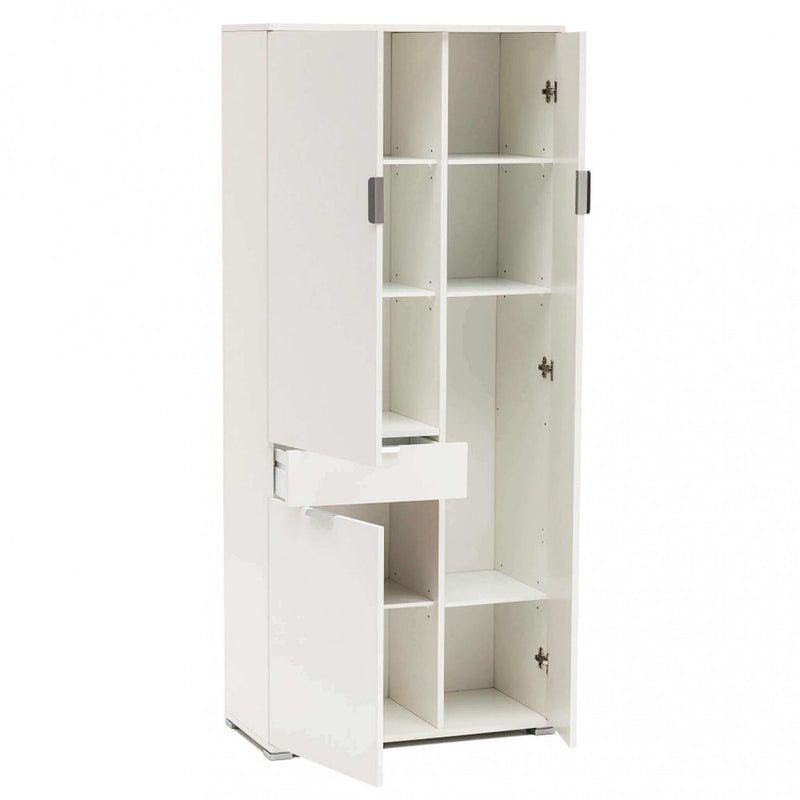 Armadio 3 Ante 1 Cassetto 75x38x174 h cm in Truciolare bilaminato Bianco-2