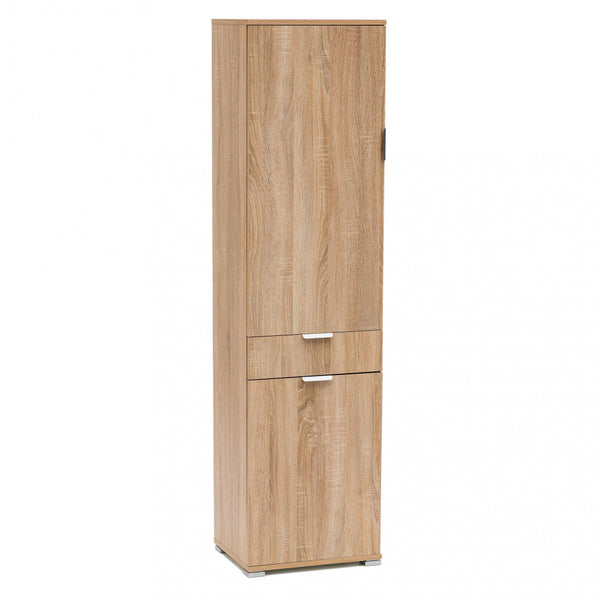 online Kleiderschrank 2 Türen 1 Schublade 45 x 38 x 174 h cm aus hellbrauner Bilaminat-Spanplatte