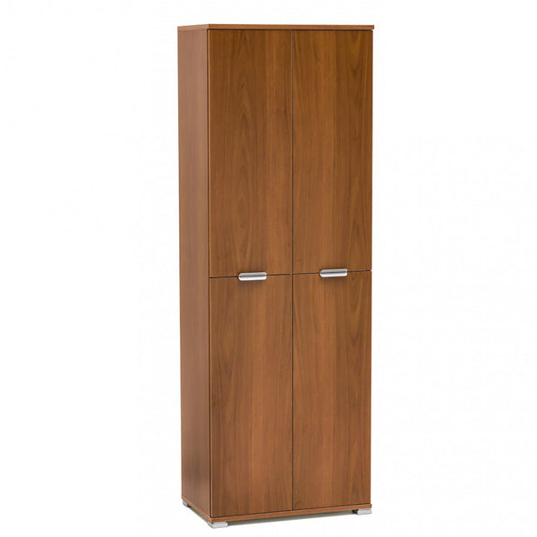 prezzo Kleiderschrank mit 4 Türen 60 x 38 x 174 h cm aus brauner zweischichtiger Spanplatte