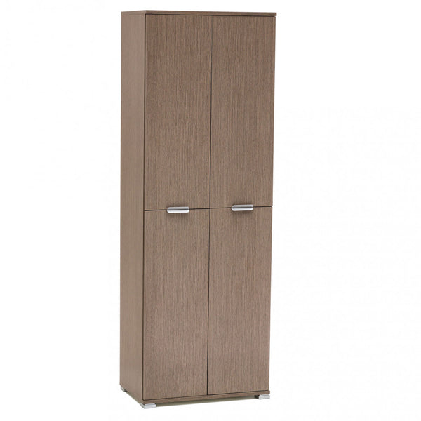 online Kleiderschrank mit 4 Türen 60 x 38 x 174 h cm aus zweischichtiger Spanplatte Eiche grau