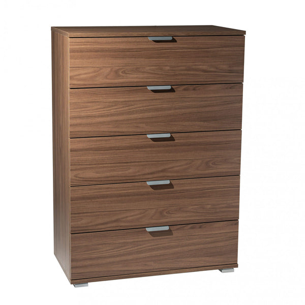 Schrank 5 Schubladen Nussbaumfarbe 75x38x103 h cm in brauner zweischichtiger Spanplatte acquista