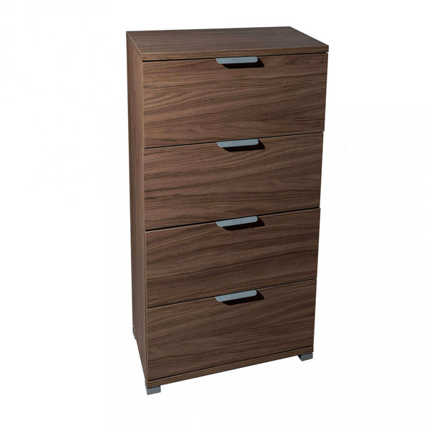 Schrank 4 Schubladen Nussbaumfarbe 45x38x85 h cm in brauner zweischichtiger Spanplatte prezzo