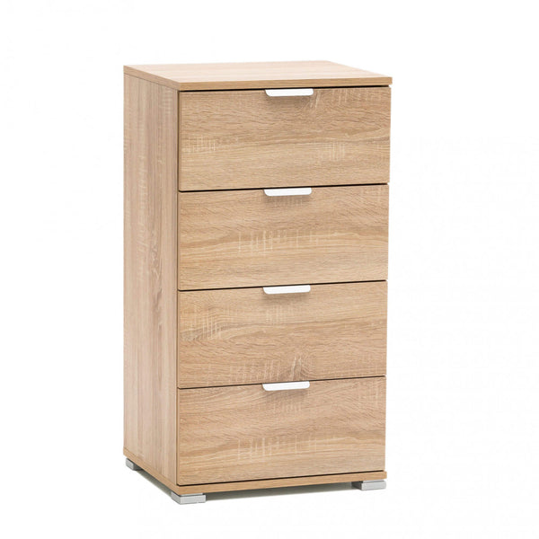 Schrank mit 4 natürlichen Schubladen 45 x 38 x 85 h cm aus hellbrauner zweischichtiger Spanplatte prezzo