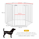 Cancelletto di Sicurezza per Animali Domestici 123x102x90 cm in Metallo e Plastica Bianco-3