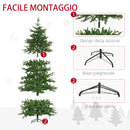 Albero di Natale Artificiale H210 cm 1914 Rami con Luci LED Verde-6