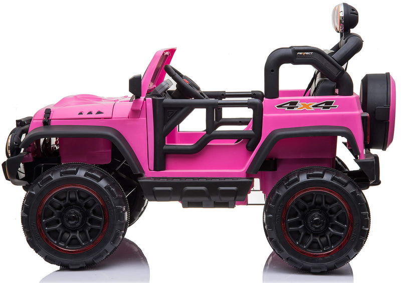 Macchina Elettrica per Bambini 2 Posti Maxi Fuoristrada 12V Happy Kids Rosa-3