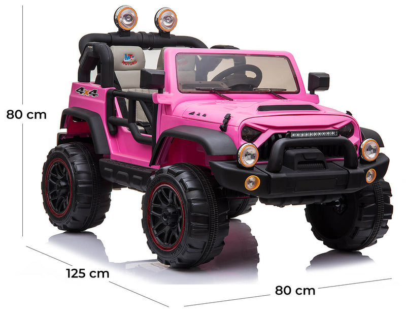 Macchina Elettrica per Bambini 2 Posti Maxi Fuoristrada 12V Happy Kids Rosa-5