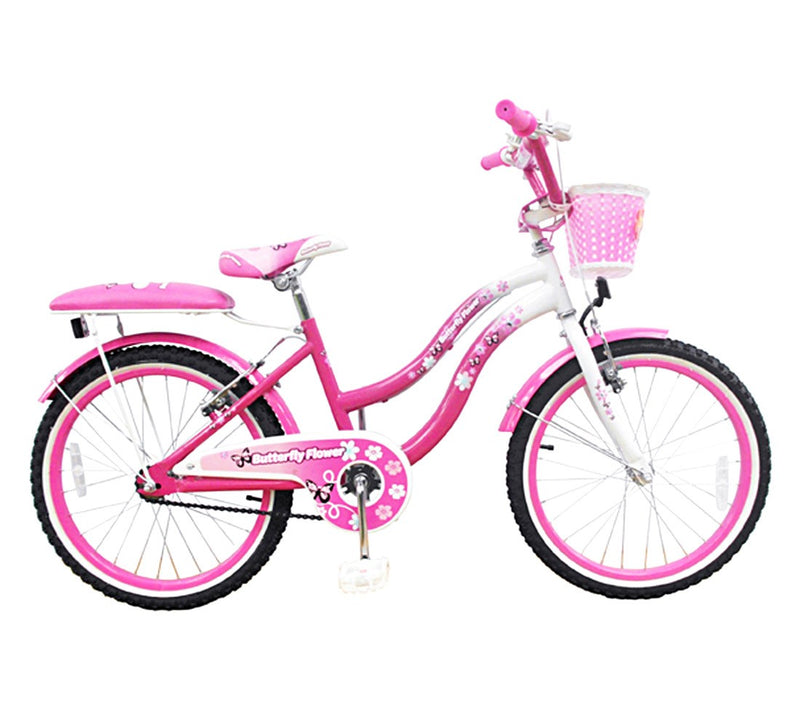 Biciclette per Ragazza 20" con Cestino Butterfly Flower Rosa-1