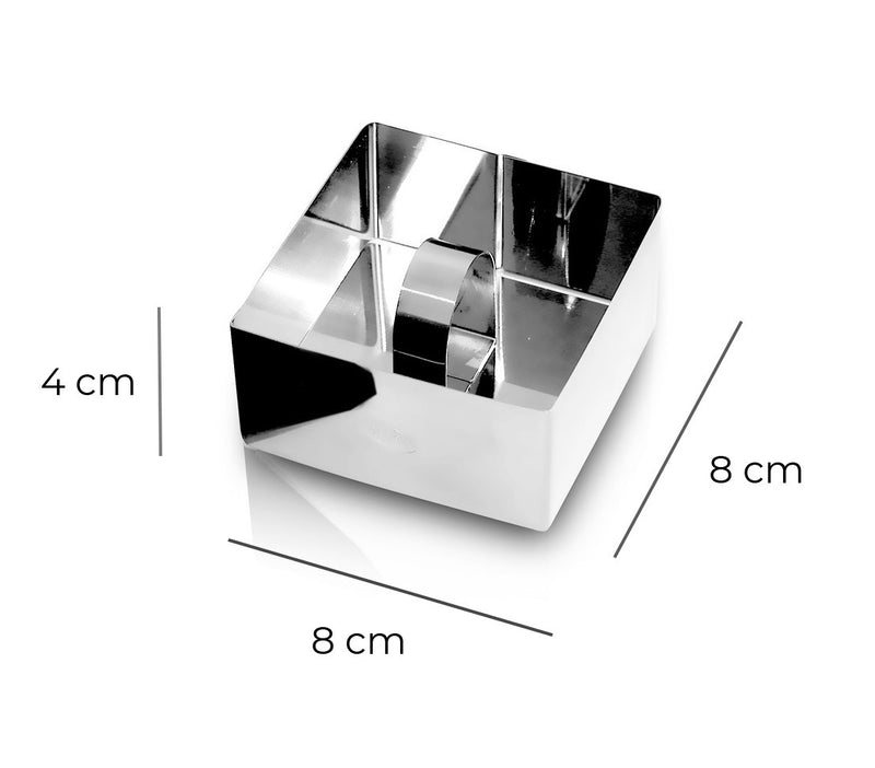 Set 2 Coppapasta quadrati 8x8x4 cm per primi piatti e dessert-3