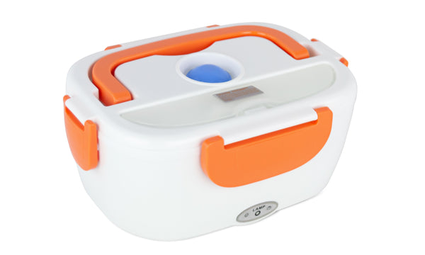 sconto Elektrischer Speisenwärmer 24x17x10 cm 40W 2 Innenfächer mit Löffel Orange