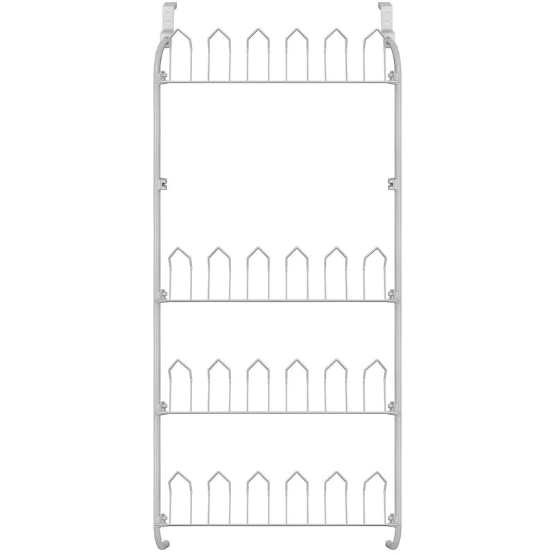 Scarpiera appendibile da porta 17x60x145 cm 12 paia in Metallo Bianca-4