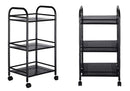 Carrello Portaoggetti da Cucina 40x35x75 cm 3 Livelli con Ruote Nero-5