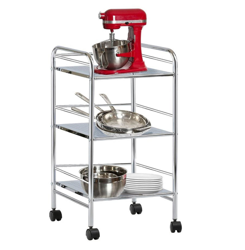 Carrello Portaoggetti da Cucina 40x35x75 cm 3 Livelli con Ruote Metallico-3