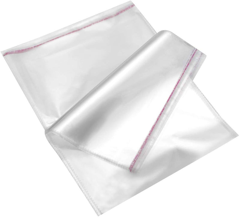 Set 100 Buste Trasparenti 30x44 cm in Plastica Cellophane Autoadesive-2