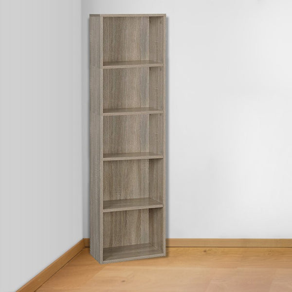 acquista Säulen-Bücherregal 40 x 29 x 172 H cm aus platzsparendem Holz mit 5 Eichenregalen